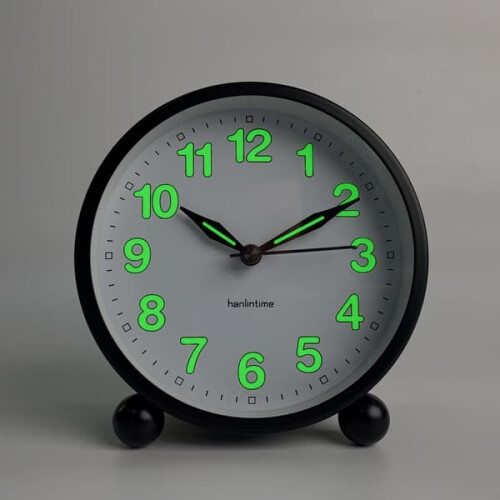 Luminous alarm clock silent pendulum desk clock black