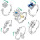 Fidget Anxiety Rings Adjustable Beaded Band Set 6 pcs 1