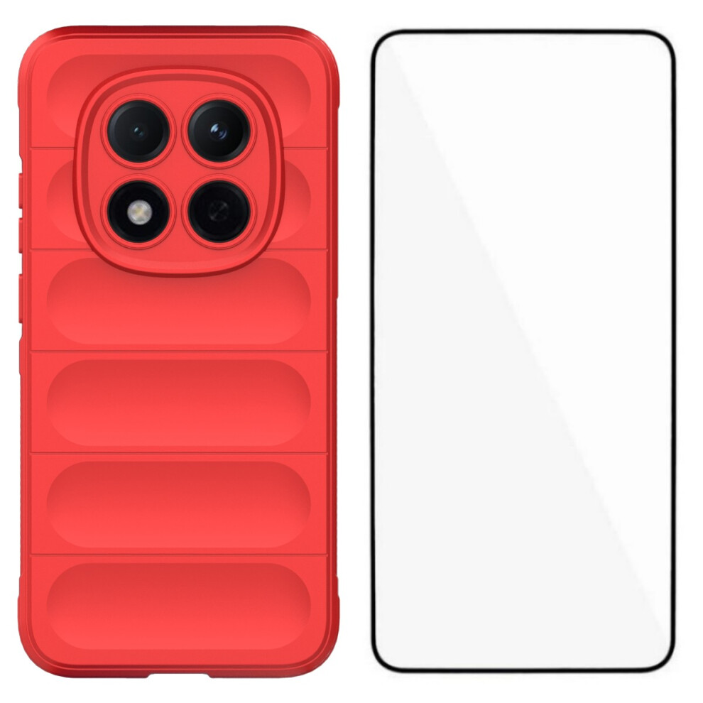 (Red) Wanlonfeng For Xiaomi Poco M8 Pro 5G / Mi Note 15 Pro+ 5G (Global) Tpu Case Hd Series Anti Slip Phone Cover With Tempe Glas Red 6914295806060