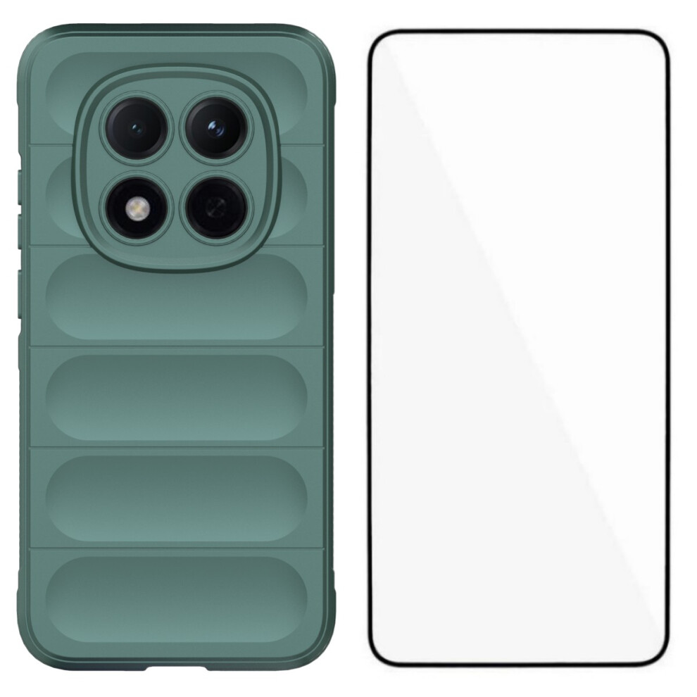 (Army ) Wanlonfeng For Xiaomi Poco M8 Pro 5G / Redmi Note 15 Pro+ 5G (Global) Tpu Case Hd Series Anti Slip Phone Cover With Tempered Glas Green 6914298658383