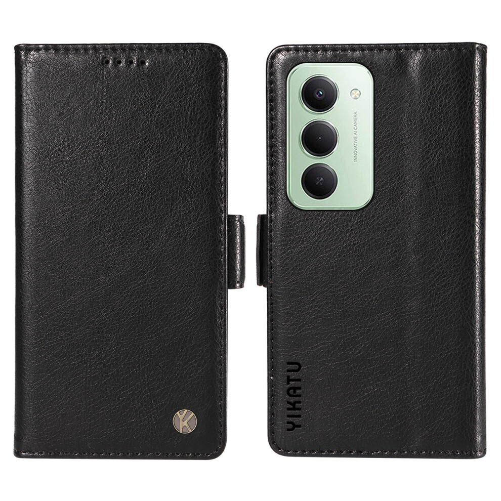 (Black) Yikatu For Xiaomi Redmi 15 4G (Eu) (171Mm) Case Yk-007 Litchi Texture Pu Leather Wallet Phone Cover Black 6914291138813