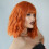 Orange wig short curly air bangs medium chemical fiber 2