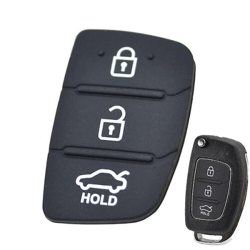 Hyundai Key Fob Replacement 3-Button Rubber Remote 1