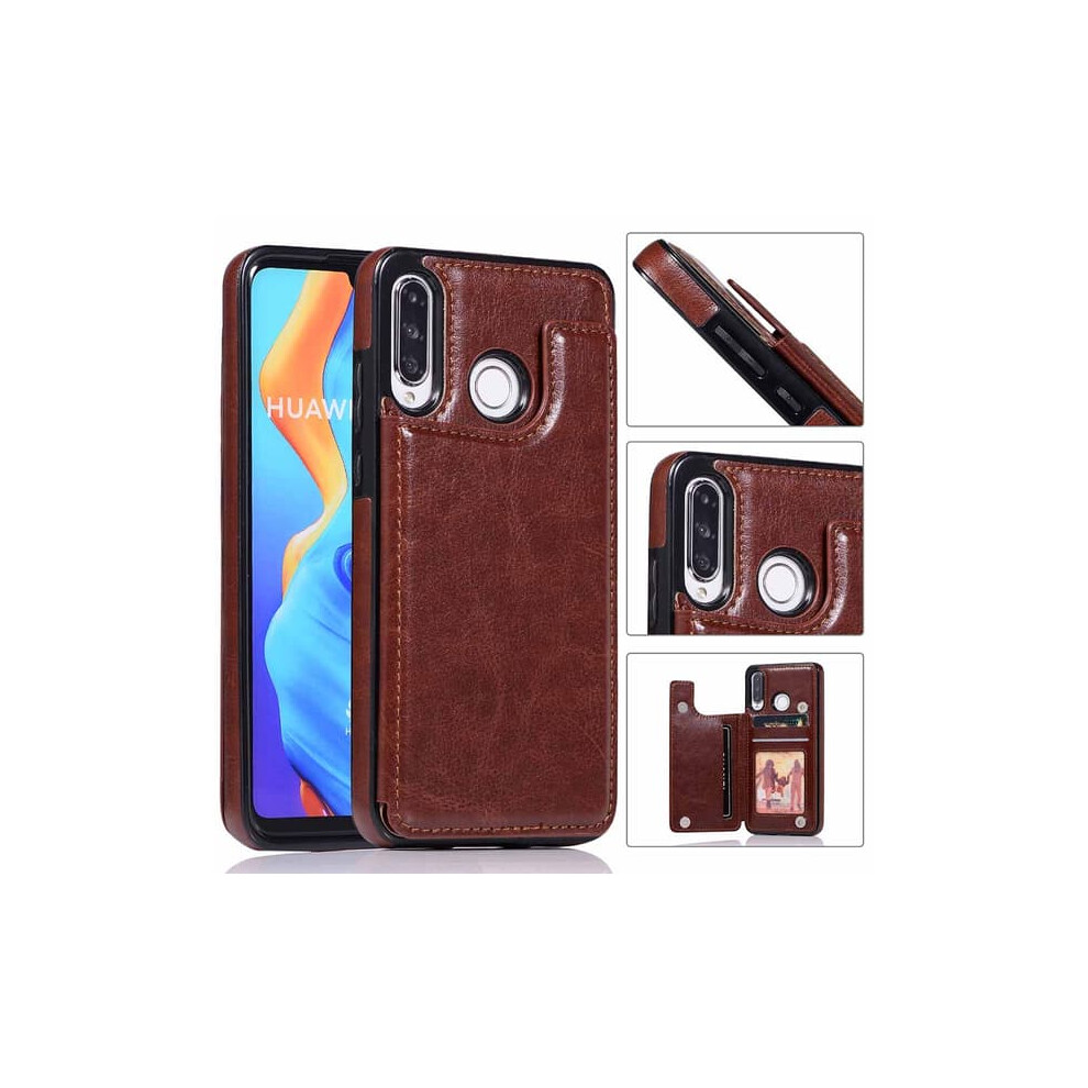 Huawei P30 Lite Case With Card Holder Brown 962029558682