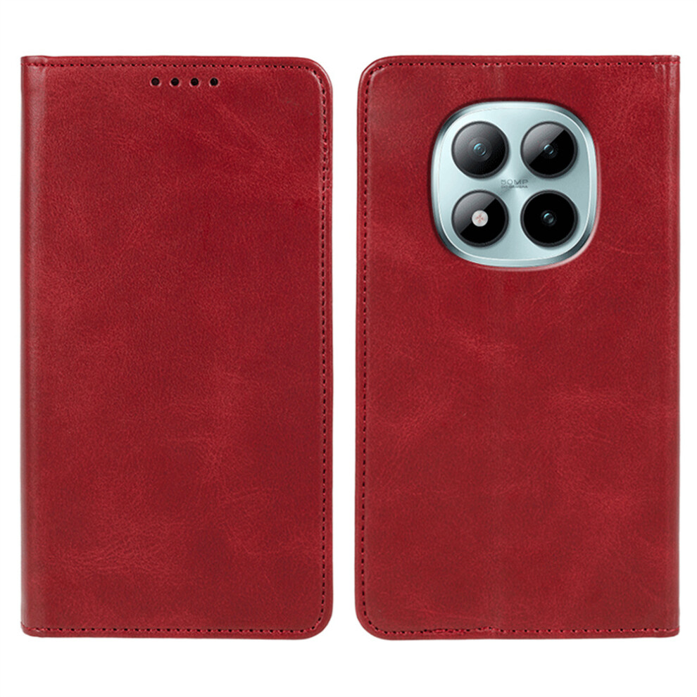 (Red) For Xiaomi Poco M8 Pro 5G / Mi Note 15 Pro+ 5G (Global) Case Strong Magnetic Pu Leather Phone Cover Calf Texture Red 6914293640178