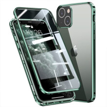 Ag luí le iPhone14 - Cás Cosanta Maighnéadach Déthaobhach Glas