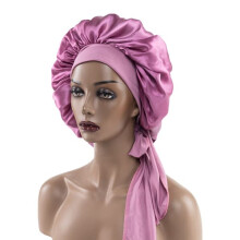 Women's satin night cap wide brim elastic breathable curly