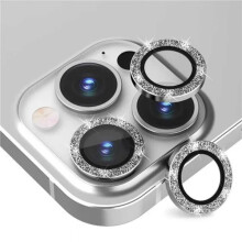 iPhone 13 Pro/Pro Max camera protector silver glitter