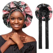 Satin Bonnet Black Silky 1 Piece