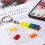 2 stk. regnbuefarvede murstensnøgleringe, farve pride nøglering patchwork 4