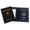 Passport case faux leather black 1 piece 1