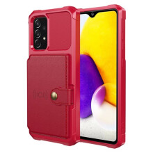Ag luí le Samsung Galaxy A33 5G - Cás Gairmiúil le Sealbhóir Cárta Dearg