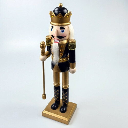Christmas nutcracker ornament black gold 1 piece 1