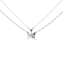 Butterfly Necklace Rhinestone Pendant Clavicle Chain