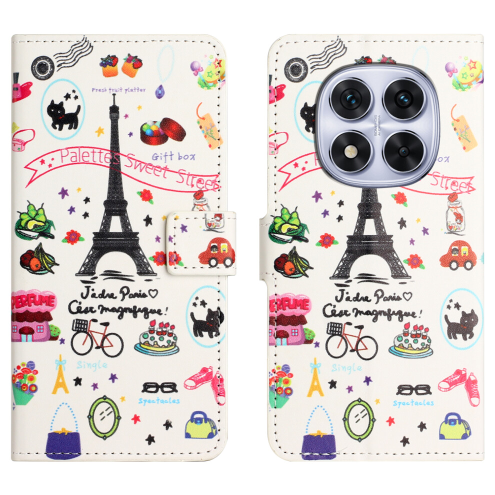 (Eiffel Tower) For Xiaomi Poco M8 5G / Redmi Note 15 5G (Global) Case Pattern Print Pu Leather Wallet Phone Cover 6914292202001