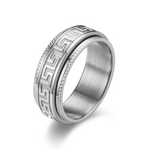 Bague élégante à motifs en argent 9