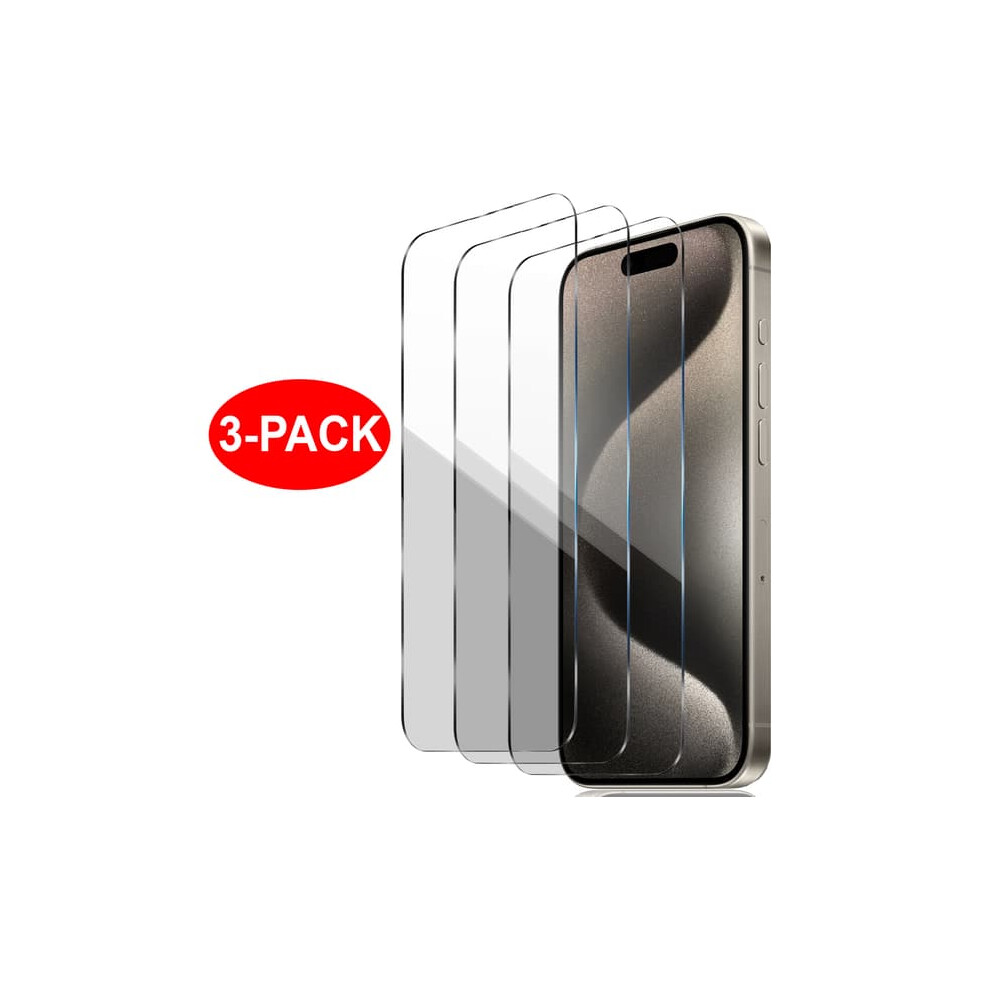 Tempered Glass Screen Protector For Iphone 15 Pro Max 3-Pack 962029563242