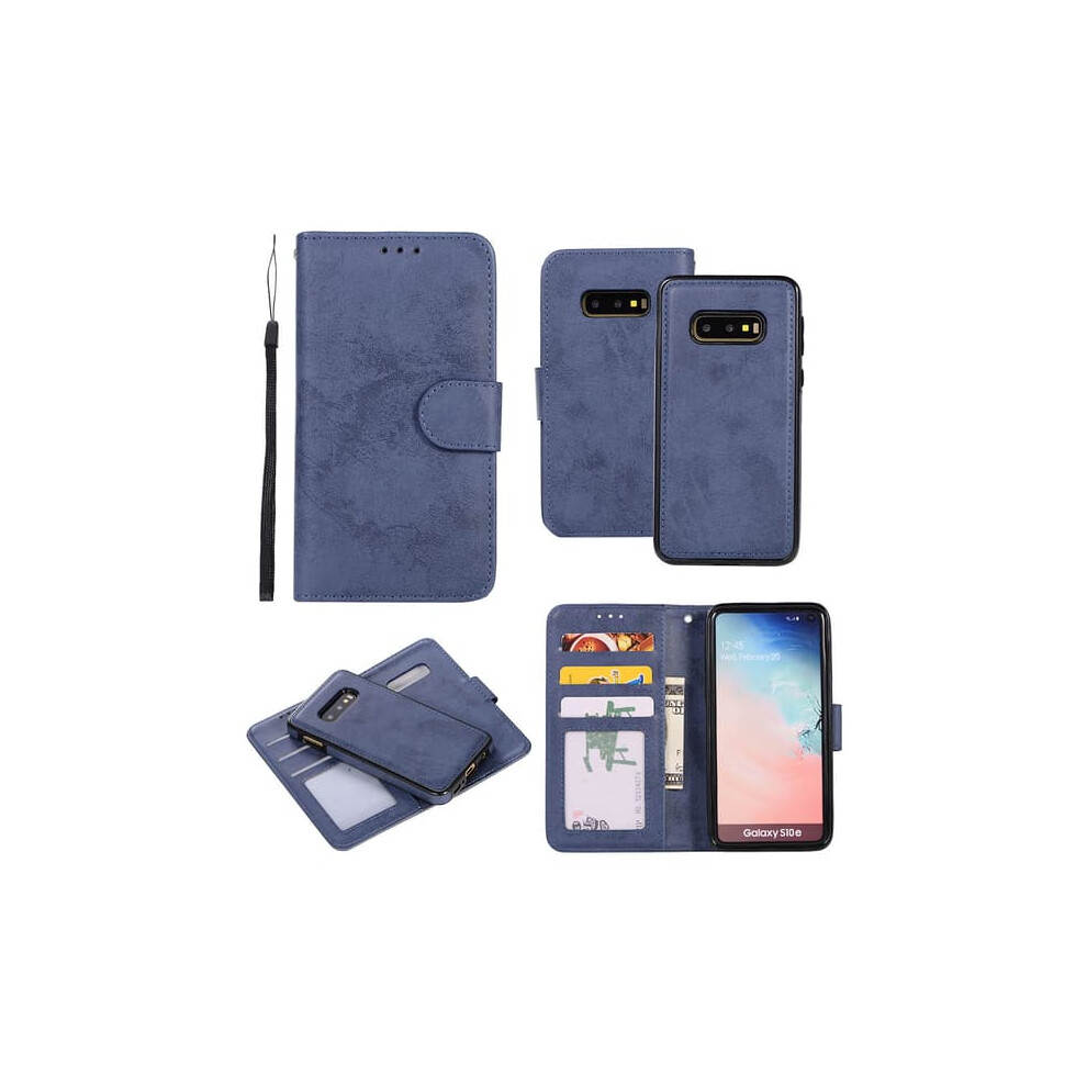 Lemans Wallet Case For Samsung Galaxy S10e Navy Blue 962029537588