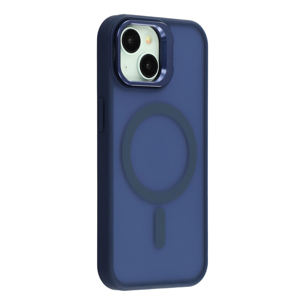 (Dark ) For Iphone 15 Case Compatible With Magsafe Lens Kickstand Tpu + Pc Matte Phone Cover Blue 6914299423331