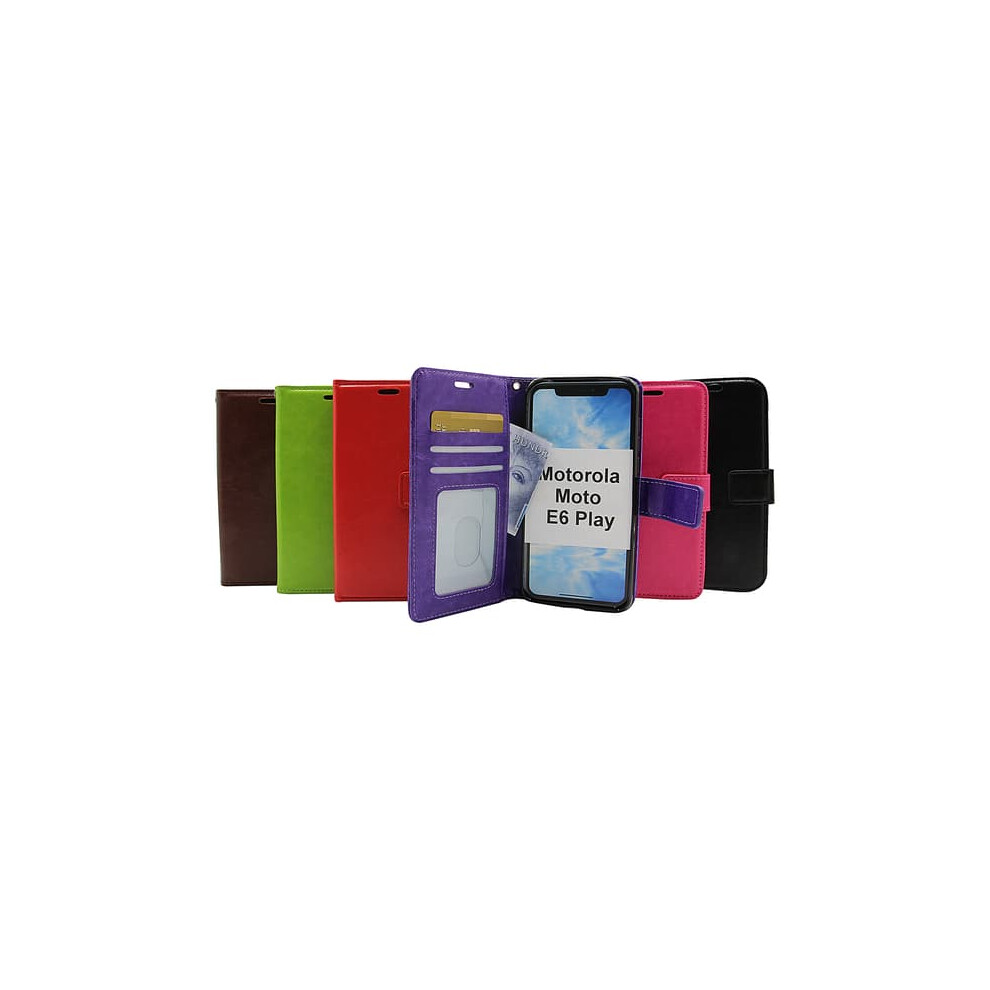 Crazy Horse Wallet For Motorola Moto E6 Play Black 962029536888