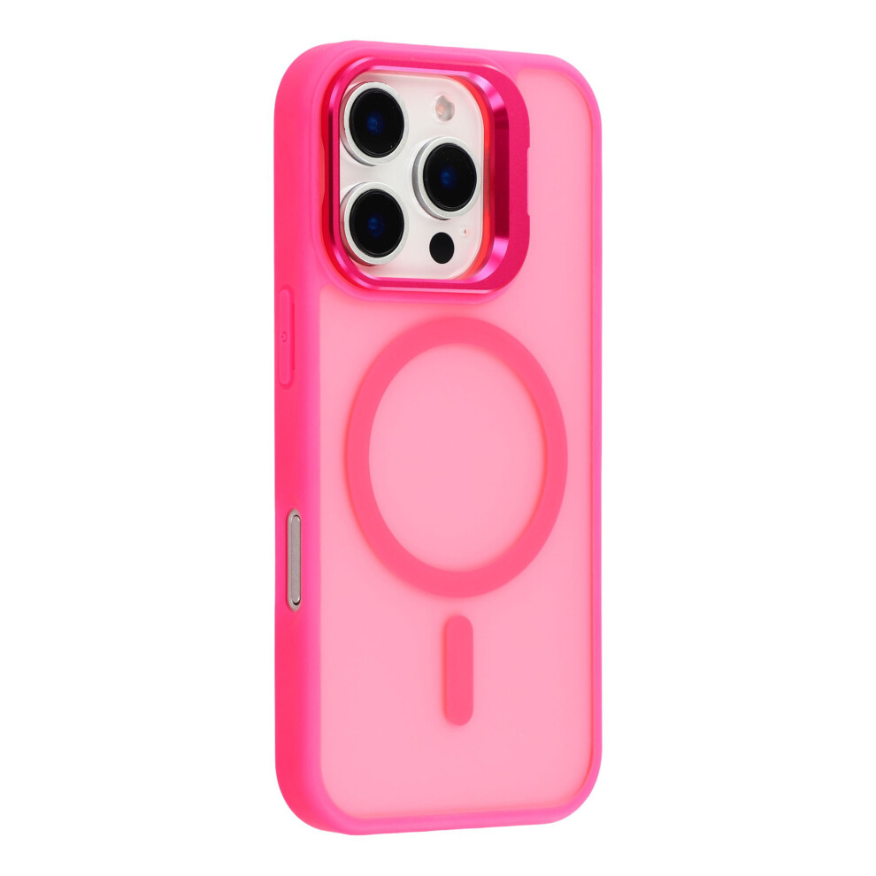 (Rose) For Iphone 16 Pro Case Compatible With Magsafe Lens Kickstand Tpu + Pc Matte Phone Cover 6914291067144