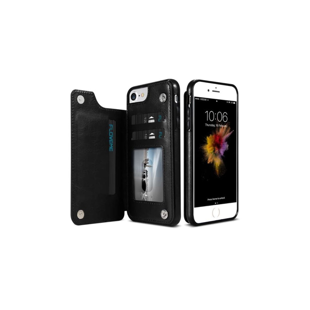 Nkobee Leather Phone Case For Iphone 7 With Card Slot Black 962029549130