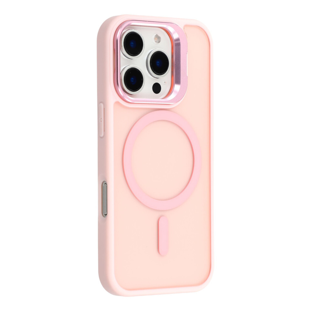 (Pink) For Iphone 16 Pro Case Compatible With Magsafe Lens Kickstand Tpu + Pc Matte Phone Cover Pink 6914291637460
