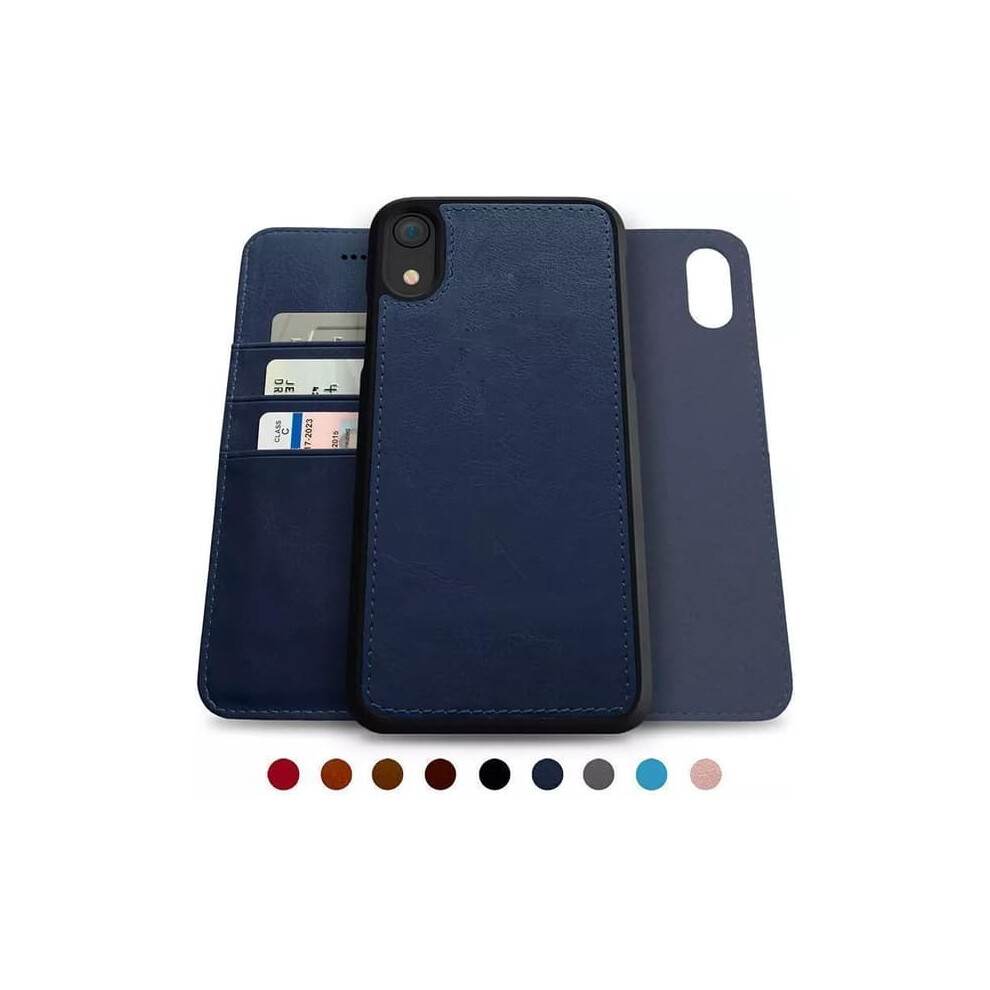 Leather Wallet Case For Iphone 14 Pro With Removable Magnet 962029552543