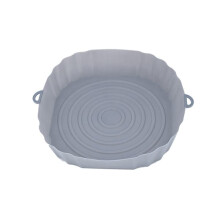 Revestimiento de silicona cuadrado reutilizable para freidora de aire, color gris, 17 cm.