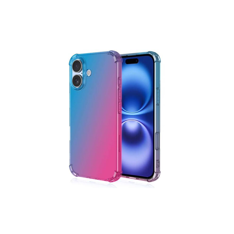 Iphone 16 Plus Silicone Case Blue Pink Gradient Blue,Pink 962029555414