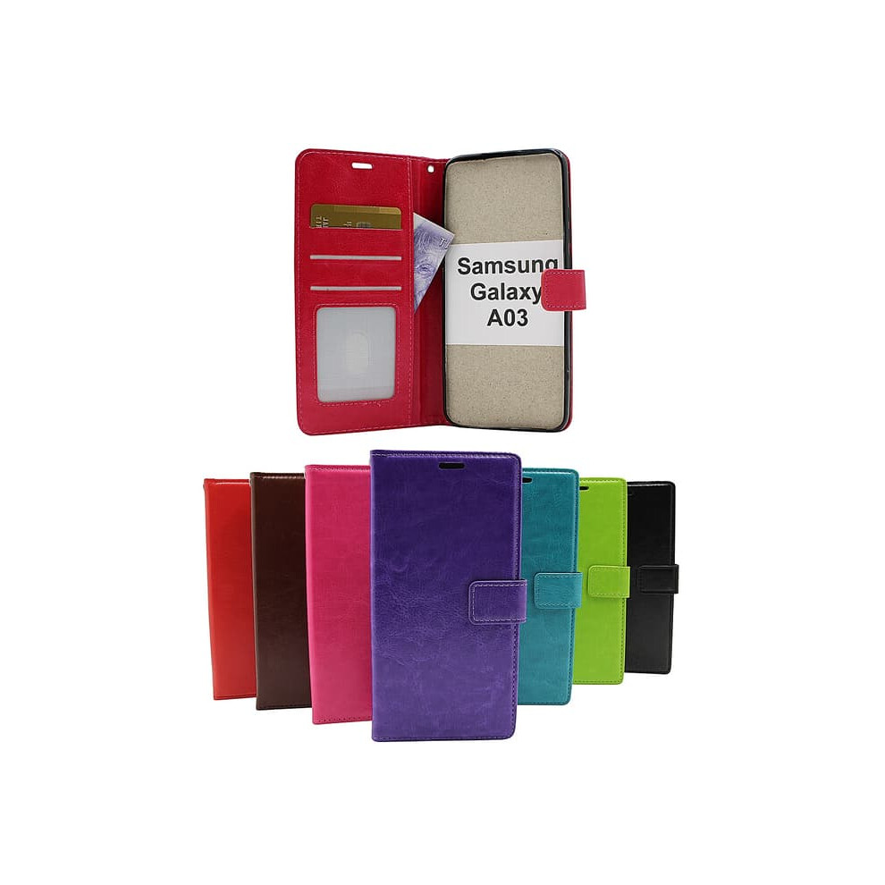 Crazy Horse Wallet For Samsung Galaxy A03 Turquoise 962029537946