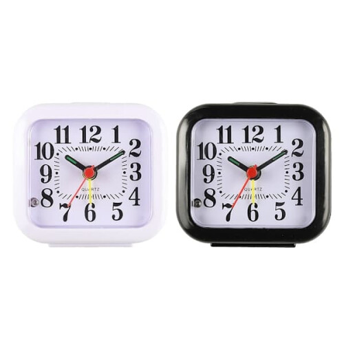 Alarm Clock Silent Operation Luminous Hands Black