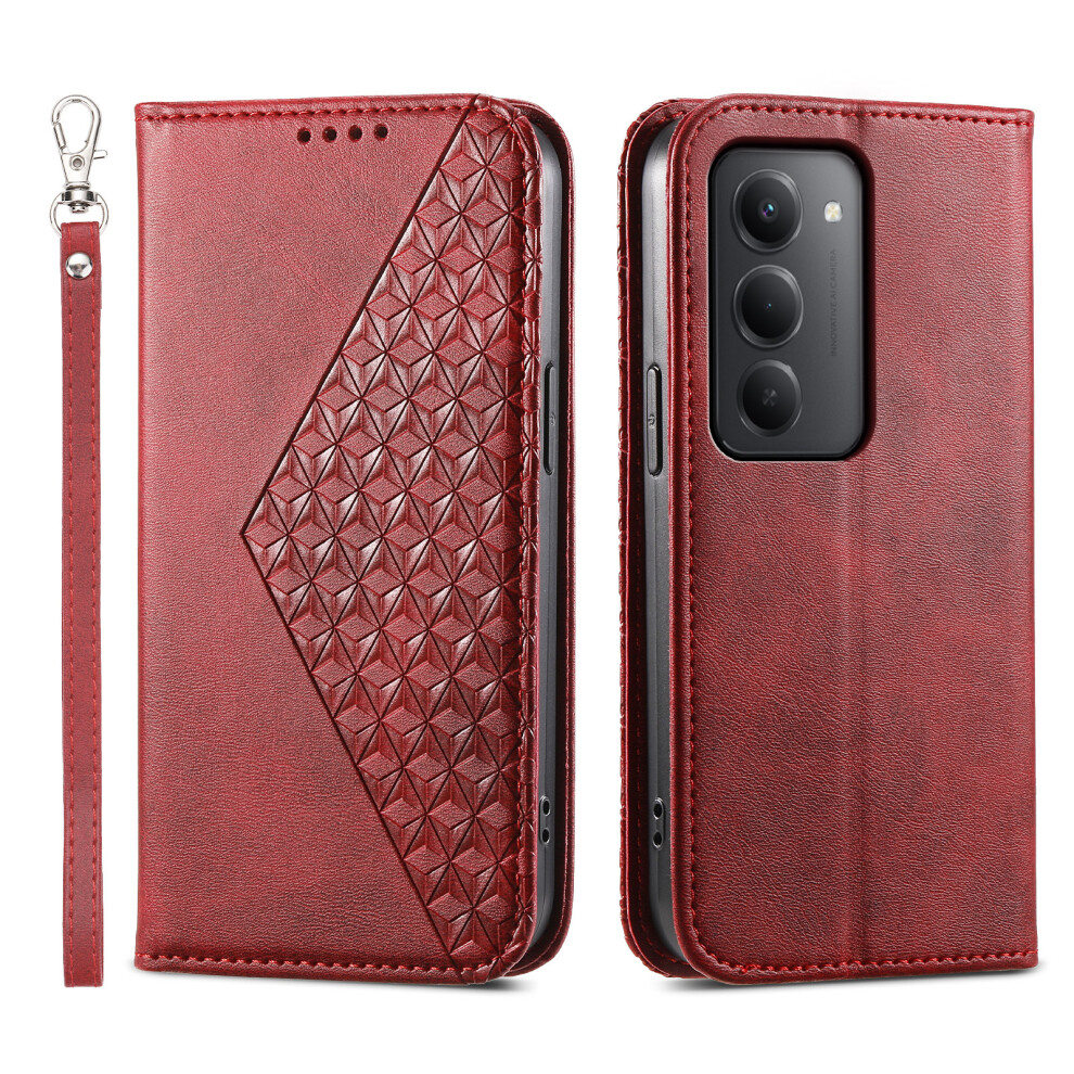 (Red) For Xiaomi Mi 15 4G (Eu) (171Mm) Case Calf Texture Pu Leather Wallet Phone Cover With Wrist Strap Red 6914294440111