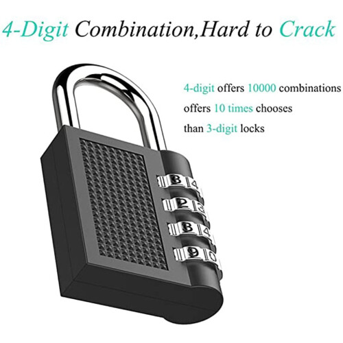Resettable Combination Padlock Alloy Steel 2 Pack 2