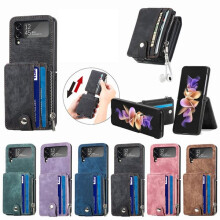 Compatível com Samsung Galaxy Z Flip3 - Capa prática com porta-cartões azul