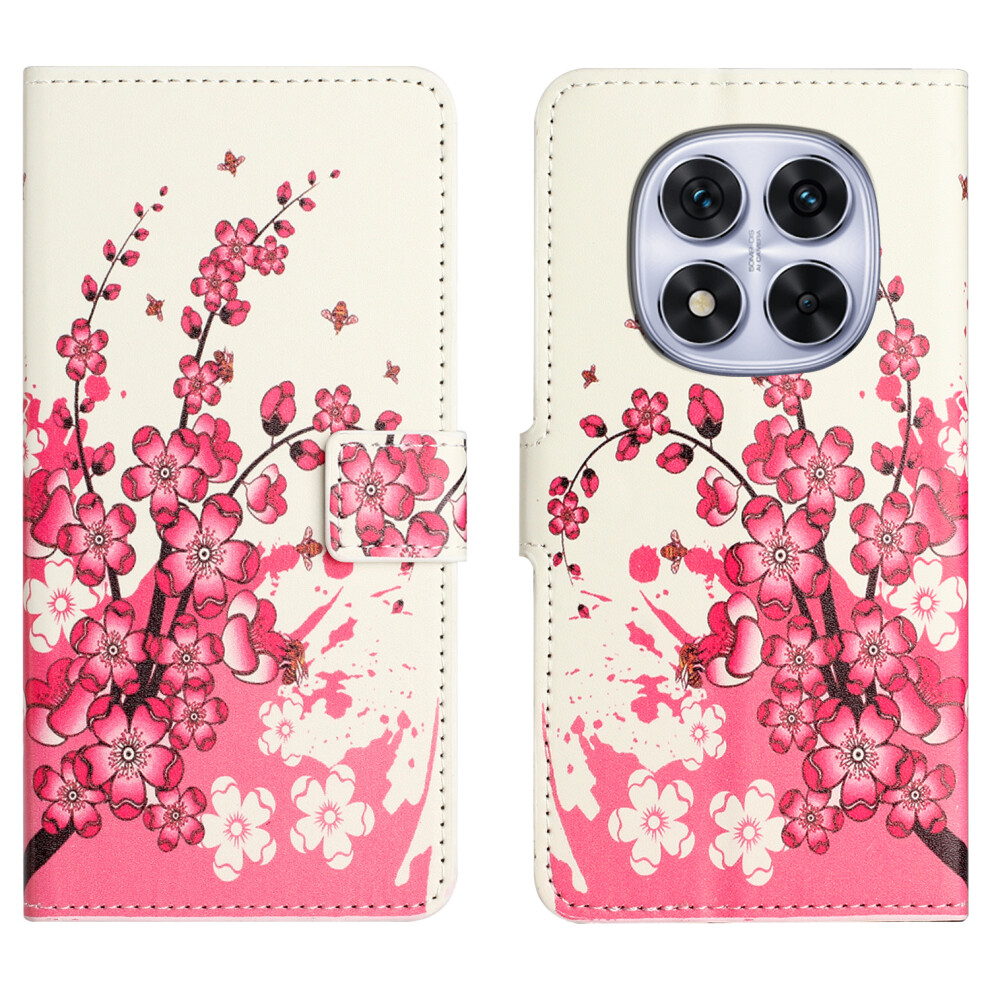 (Plum Blossom) For Xiaomi Redmi Note 15 Pro 5G (Global) Case Pattern Print Pu Leather Wallet Phone Cover Purple 6914290189625