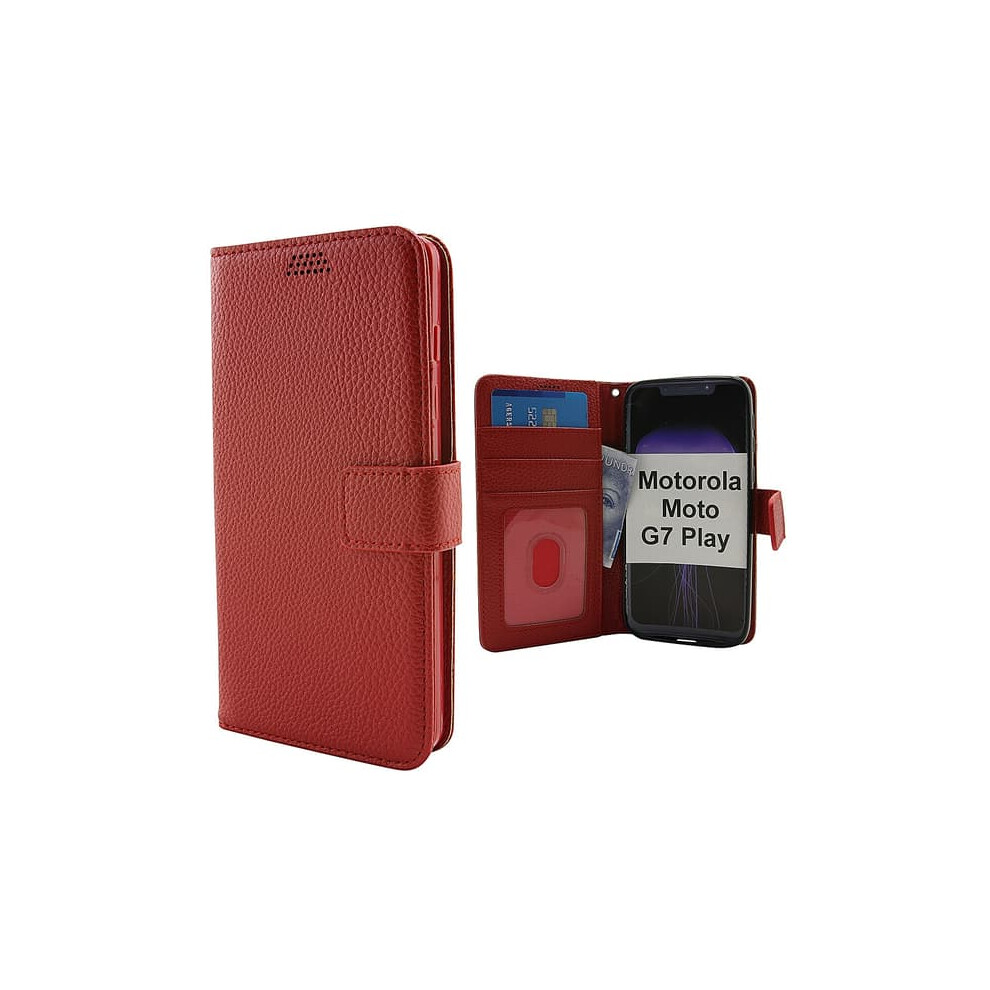 Motorola Moto G7 Play Wallet Stand Case Red 962029548706