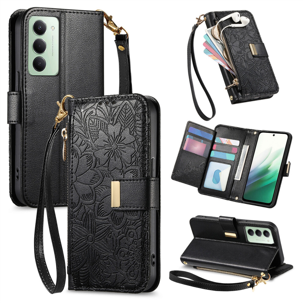 (Black) For Xiaomi Redmi 15 5G (Eu) (171Mm) / Xiaomi Redmi 15C 4G (Global) (171Mm) / Xiaomi Redmi 15 4G (Eu) (171Mm) Case Floral Leaf Patt Black 6914295117401