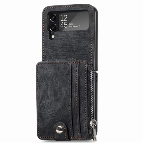 Θήκη κινητού με θήκη κάρτας - συμβατή με Samsung Galaxy Z Flip3Black
