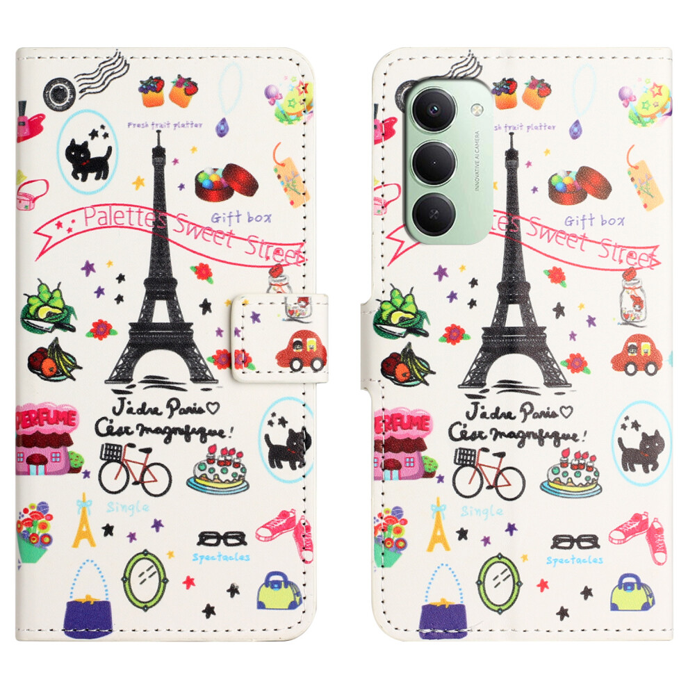 (Eiffel Tower) For Xiaomi Redmi 15 5G (Global) (169Mm) Case Pattern Print Pu Leather Wallet Phone Cover 6914292394287