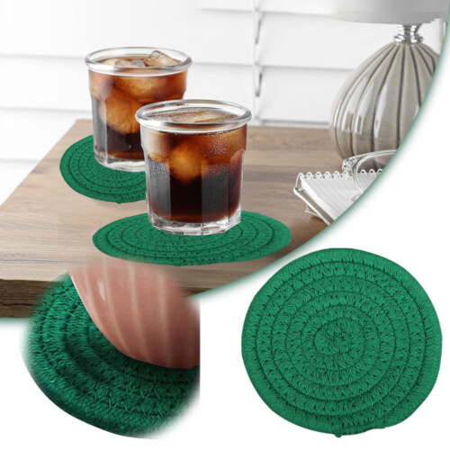 Βαμβακερό χαλάκι γλάστρας κυκλικό υφασμένο θερμοανθεκτικό τρίποδο 4,33 ιντσών 1