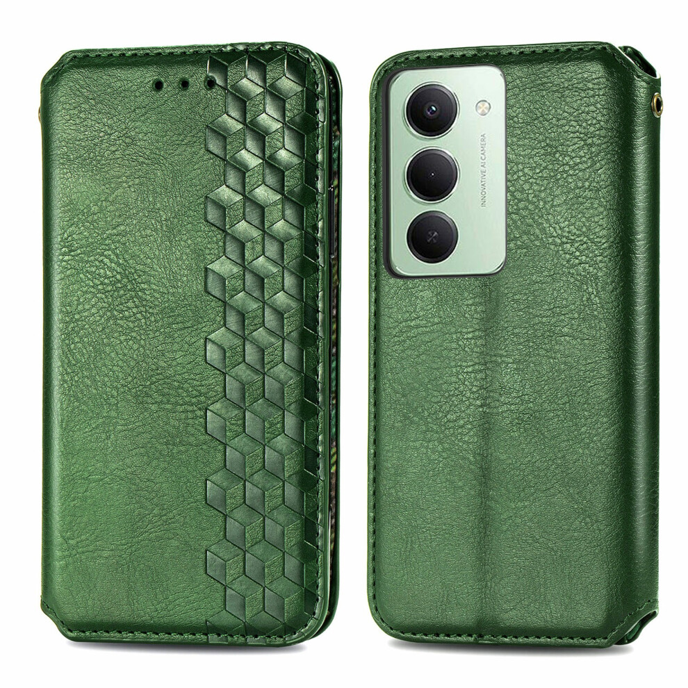 (Green) For Xiaomi Redmi 15 5G (Global) (169Mm) Case Rhombus Imprint Pu Leather Wallet Phone Cover Green 6914299878469