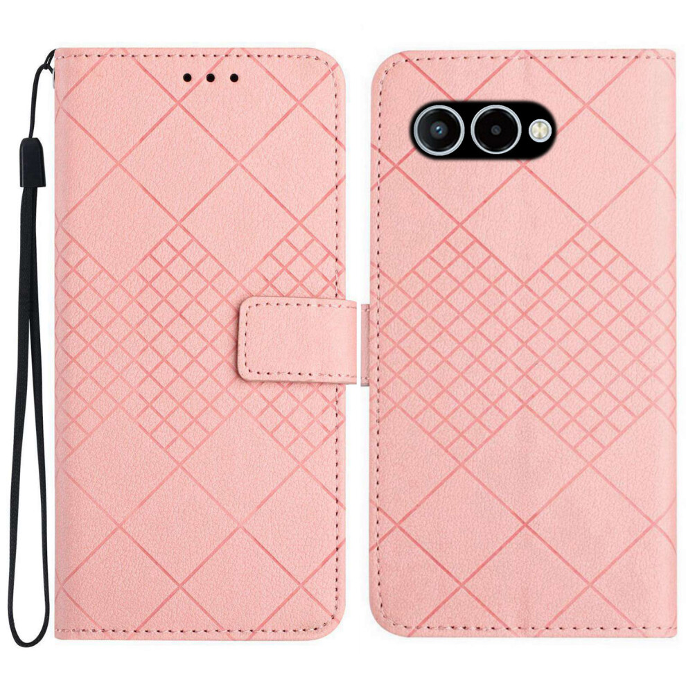 (Pink) For T-Mobile T Phone 3 / T-Mobile Revvl 8 Case Wallet Imprint Pu Leather Flip Folio Phone Cover Pink 6914295597623