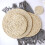 Set van 6 ronde placemats van geweven stro, 35,5 cm 3