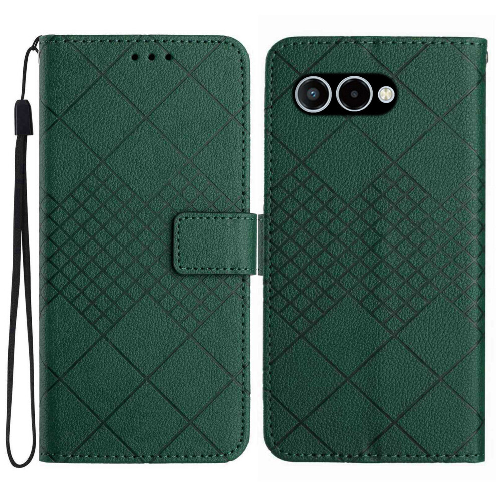 (Green) For T-Mobile T Phone 3 / T-Mobile Revvl 8 Case Wallet Imprint Pu Leather Flip Folio Phone Cover Green 6914295677769