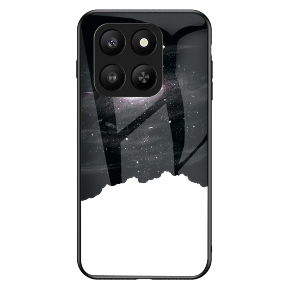 (Cosmic Starry Sky) For Honor 400 Smart 5G / X7d 4G Case Starry Sky Pattern Tempered Glass Phone Cover 6914291842291