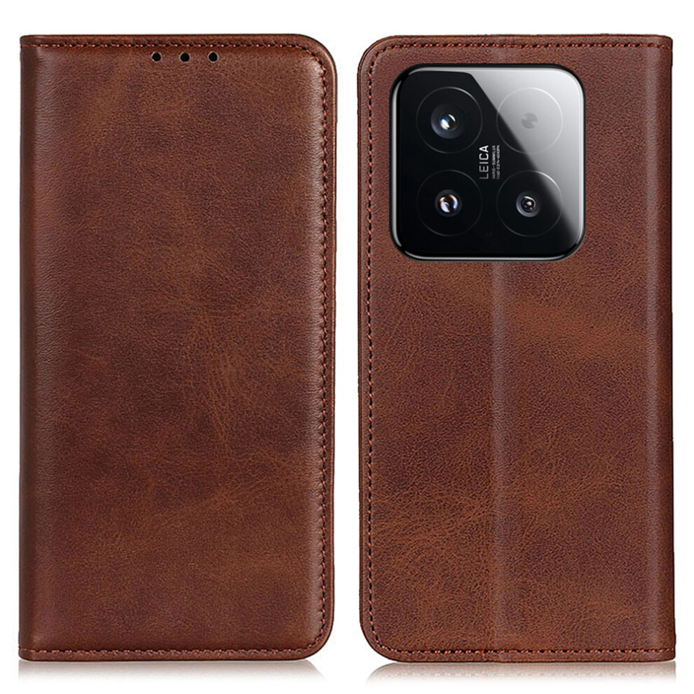 (Coffee) For Xiaomi 15T Case Split Leather Flip Wallet Phone Cover Brown 6914296802887