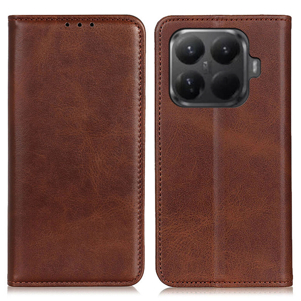 (Coffee) For Xiaomi 15T Pro Case Split Leather Flip Wallet Phone Cover Brown 6914298587805