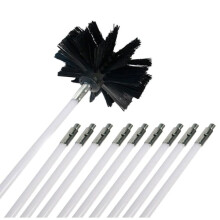 Chimney Sweep Brush Accessories 9 Rods 1 Brush