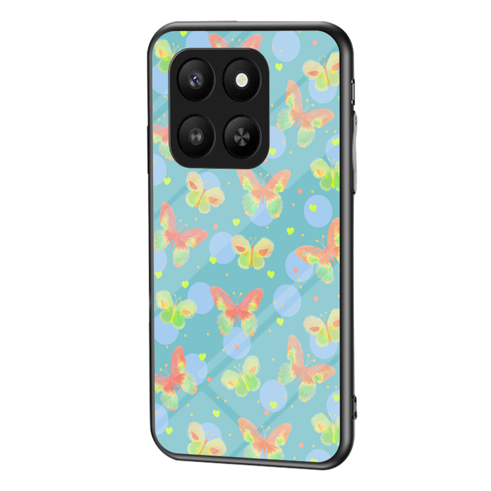 (Lush Butterfly) For Honor 400 Smart 5G / X7d 4G Case Butterfly Pattern Tpu + Tempered Glass Protective Phone Cover 6914292160387